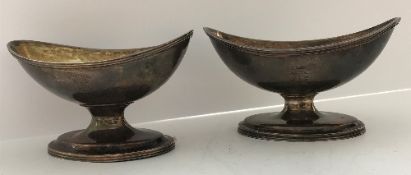 A George III boat shaped salt (Edinburgh 1814), together with another George III (London 1792),