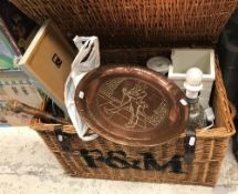 A Fortnum & Mason hamper containing various sundry household and decorative items,