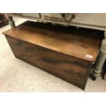 A 19th Century elm six plank trunk 100 cm wide x 42 cm deep x 41 cm high