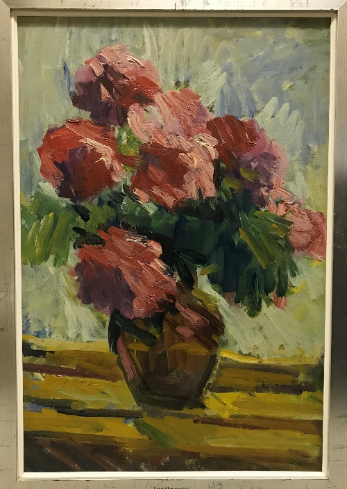 LEON ABRAMOWICZ (1889-1978) still life of flowers in a vase oil on canvas