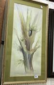 PETER ISSIT "Abstract Fern", watercolour, signed bottom right, image approx 66 cm x 30.