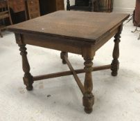 A 19th Century mahogany rectangular drop-leaf dining table, 139 cm wide x 113 cm deep x 70 cm high,