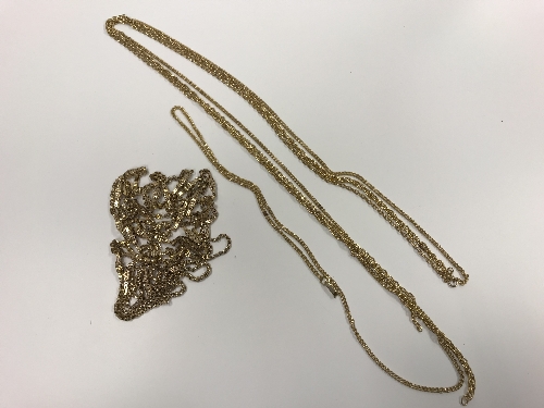 A yellow metal fancy link watch chain, 55 g, - Image 2 of 3