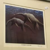 AFTER PETER SCOTT "Courtship in Loch Ness", colour print, limited edition No'd.