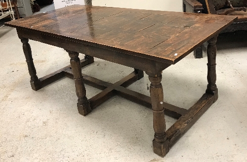 A 19th Century French oak refectory style dining table,