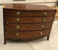 A late Regency mahogany bow fronted chest,