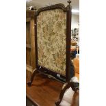 A circa 1900 mahogany and gilt brass embellished fire screen in the Louis XVI taste,