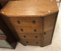 A 1930s oak bedroom chest in the Art Deco style,