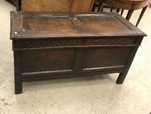 A circa 1700 oak coffer,