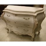 A modern painted bombe commode in the Venetian style,