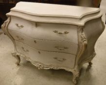 A modern painted bombe commode in the Venetian style,