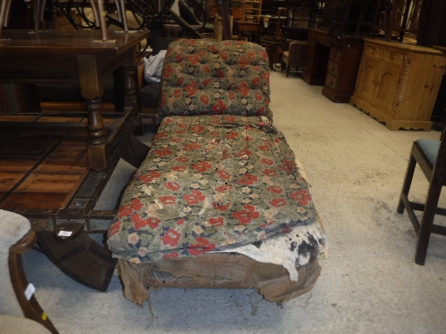 A Victorian day bed (for upholstery) with scroll end, - Image 7 of 7