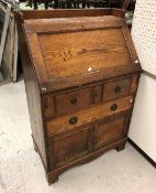 A 1920's oak bureau,