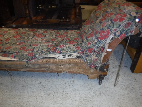 A Victorian day bed (for upholstery) with scroll end, - Image 5 of 7