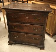 An early 19th Century oak chest,