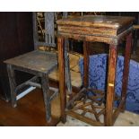 A Chinese stained wooden urn stand,