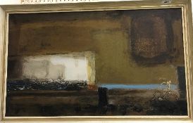 COLIN DAVIES "Abstract Study", oil on board, signed and dated 1963 verso, approx 51.