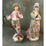 A pair of 19th Century Samson of Paris figures "Precieuse" and "Léandre",