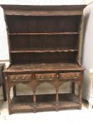 An early 19th Century Provincial oak dresser,