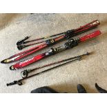 Two pairs of Calve 24 Tokhno Pro skiks and Pro Race Tonic 722 Leki poles