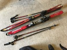 Two pairs of Calve 24 Tokhno Pro skiks and Pro Race Tonic 722 Leki poles