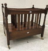 An Edwardian mahogany and ebony strung duet dressing stool in the Sheraton Revival taste,