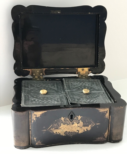 A 19th Century black lacquered and chino - Image 2 of 2