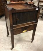 A George III mahogany tray top night tab