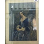 A George Baxter print of Queen Victoria,