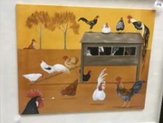 REBECCA CAMPBELL "Chicken run" oil on pa