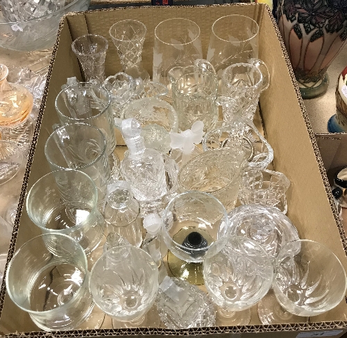 A collection of glassware to include cut