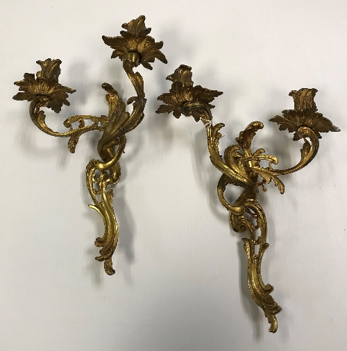 A pair of 19th Century gilt bronze wall - Image 2 of 25