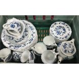 A large collection of "Blue Danube" dinner and tea wares including tureens, dinner plates,
