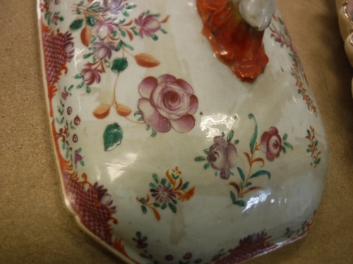 An 18th Century Chinese Qianlong famille-rose tureen and cover with rabbit mask handles, 35 cm x 22. - Image 6 of 32