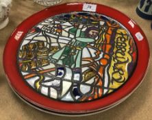 A Poole Pottery Medieval Calendar Series plate "February" issued 1972, designed by Tony Morris,