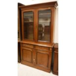 A Victorian mahogany bookcase cabinet,