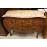 A modern Sienna type marble topped commode in the 18th Century Continental manner,