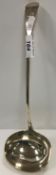 A George III Old English pattern soup ladle (by IB, London 1796), 4.