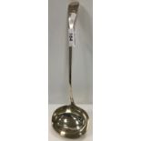 A George III Old English pattern soup ladle (by IB, London 1796), 4.