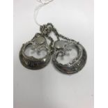 A pair of Hester Bateman silver bottle tags “Port” and “Claret”, 0.