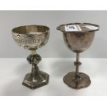 A Victorian silver travelling Communion chalice and paten (by Charles Reily and George Storer ,