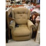 A modern electric reclining arm chair and two table lamps CONDITION REPORTS N.B.