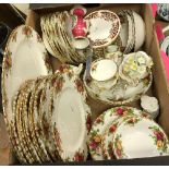 A Royal Albert "Old Country Roses" part dinner service comprising ten dinner plates,