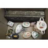 A collection of various trinket boxes to include Limoges, Dubarry, Wedgwood, Royal Crown Derby, etc,