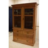 A Victorian walnut bookcase cabinet,