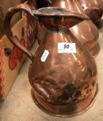 A set of three copper haystack measures (2 gallon, 1 gallon and ½ gallon),