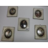 A collection of five 20th Century portrait miniatures in the Italian style,