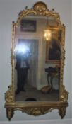 A 19th Century giltwood and gesso framed pier glass of large proportions,