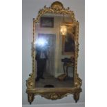 A 19th Century giltwood and gesso framed pier glass of large proportions,