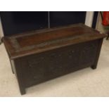 A 20th Century oak coffer in the 17th Century manner,